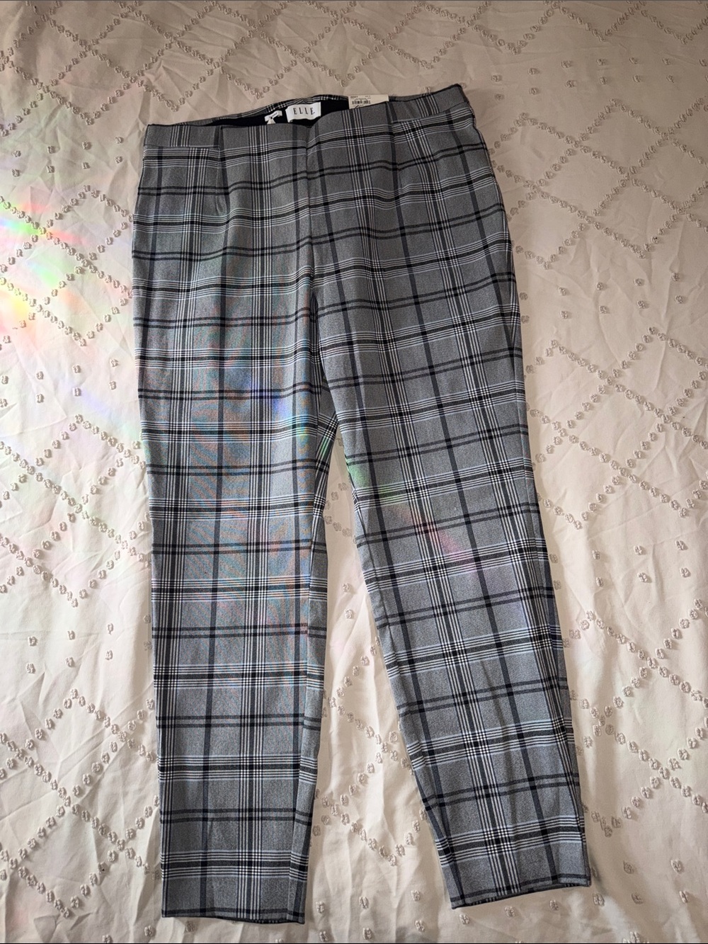 Elle Gray Plaid Skinny stretchy Pants